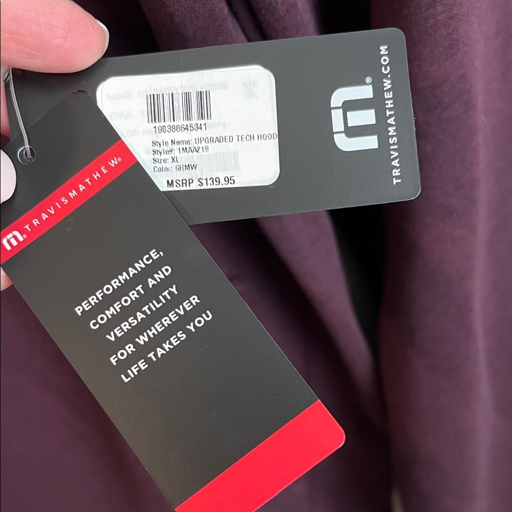 NWT Travis Mathew Maroon Hoodie - Picture 3 of 9
